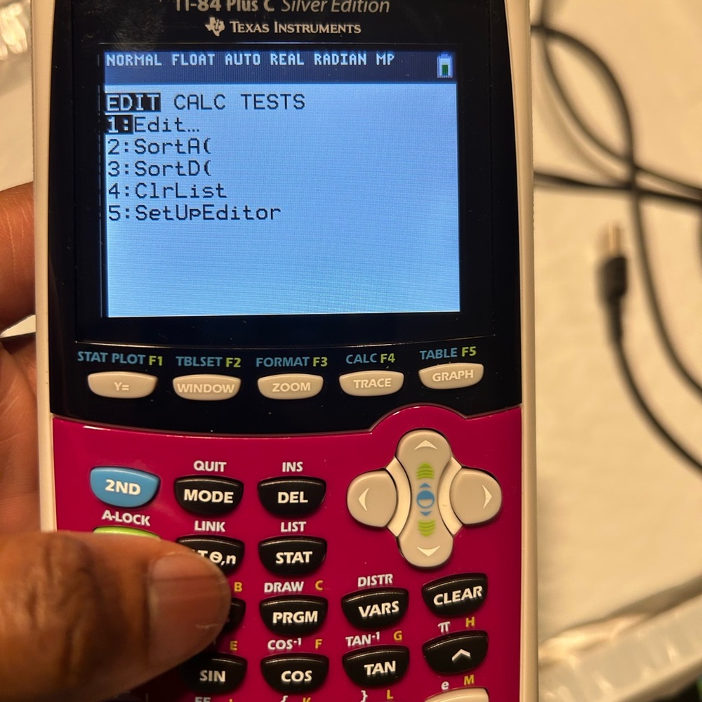 Texas Instrument TI 84 Plus C Graphing Calculator W Cover Tested Raspberry - Picture 9 of 12
